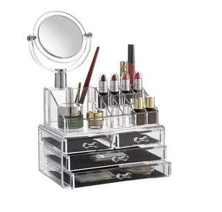 Caja Organizador Cosméticos Espejo Cosmetiqueros Maquillaje,hi-res