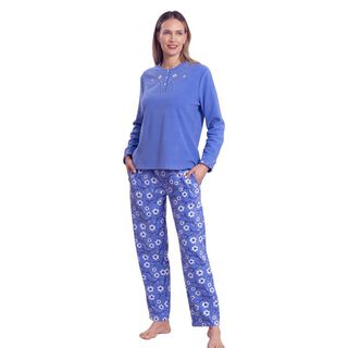 Pijama micropolar con bordado lila Art 241564,hi-res