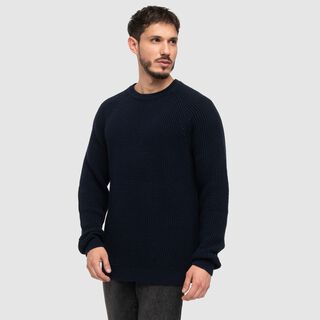 Sweater Knitted Navy Blue  Black Bubba,hi-res