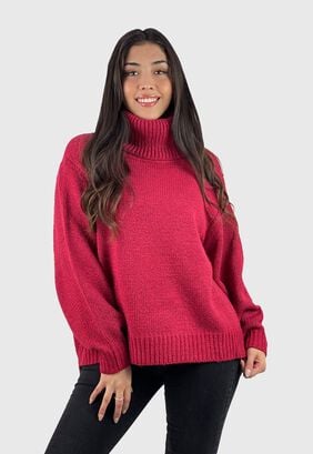 Sweater Mujer Cuello Tortuga Burdeo,hi-res