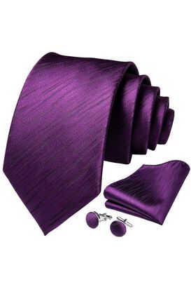 Set Corbata + Paño + Collera formal hombre. Modelo Dark Violet,hi-res