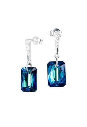 Aros Estefania Cristales Genuinos Bermuda Blue,hi-res