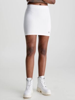 Minifalda elástica milrayas Blanco Calvin Klein,hi-res