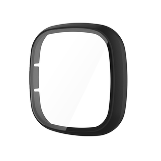 Protector Carcasa Con Vidrio para Fitbit Versa 3 / Sense - Negro,hi-res
