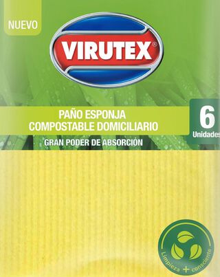 Paño Esponja Natural X6 Ultra Absorbente Virutex,hi-res