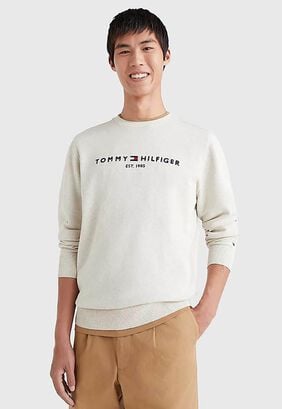Sweater C-Neck Big Logo Crema Tommy Hilfiger,hi-res