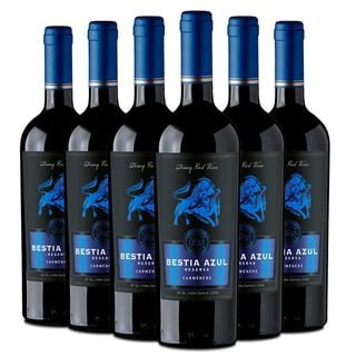 6 Vinos Bestia Azul Reserva Carménère,hi-res