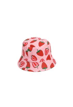 Sombrero Pescador Rosado Diseño Frutilla 15*17cm,hi-res