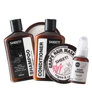 Pack Shampoo Acondicionador Low Poo Crema Uva Serum Sheet,hi-res