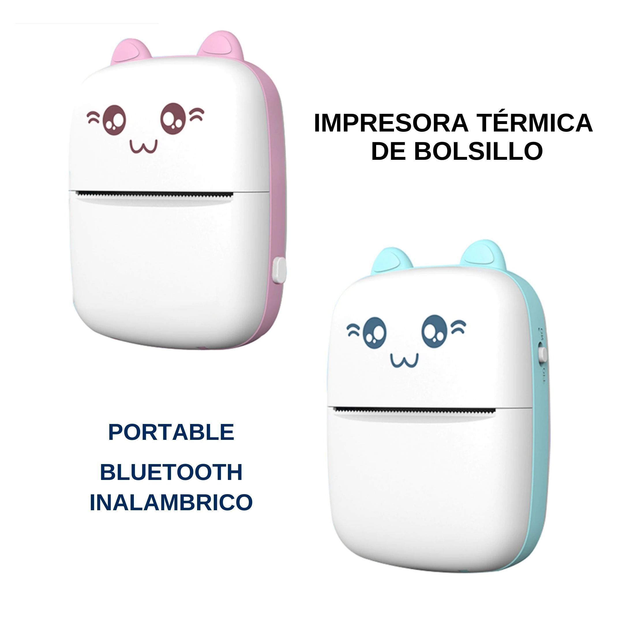 Mini Impresora de Bolsillo inalámbrica sin Tinta, Impresora térmica  Bluetooth con 10 Rollos de Papel térmico de Papel portátil Impresora  térmica, para iOS y Android Smartphone (Azul) : : Oficina y  papelería