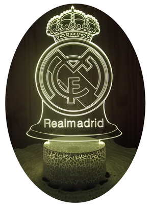 Lámpara ilusión 3D Real Madrid España 7 Colores Led,hi-res