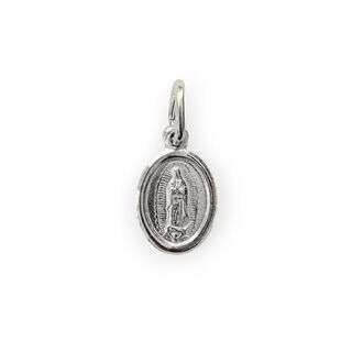 Colgante Medalla Mini Virgen De Guadalupe 7mm Plata Fina 925,hi-res