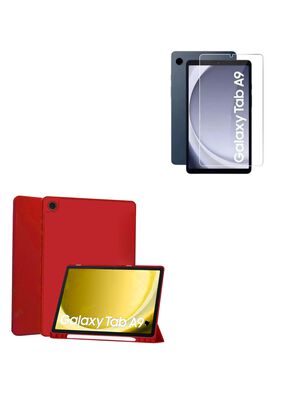 Funda Lamina Vidrio Para Tablet Galaxy Samsung A9 Rojo,hi-res