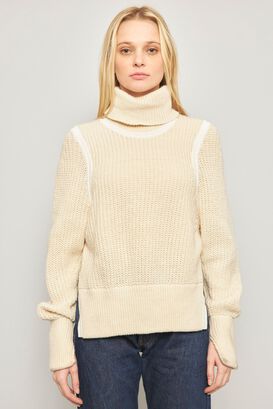 Sweater casual  beige helmut lang talla S 052,hi-res