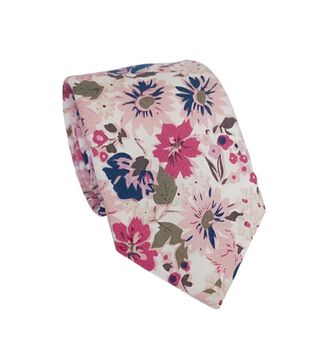 Corbata algodon floral Rosales,hi-res