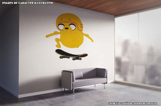 Adventure Time Jake Skating Vinilo Decorativo Md-71061,hi-res