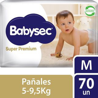 Pañales De Bebé Babysec Super Premium Cuidado Total 70 Un M,hi-res