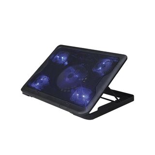 Base Gamer 5 Ventiladores Notebook Reptilex Luz Azul - PS,hi-res