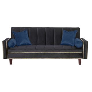 Futon Sofa Cama Vanguardia 200 x110 Negro - Azul,hi-res