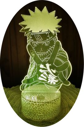Lámpara ilusión 3D Naruto Usumaki 7 Colores Led,hi-res