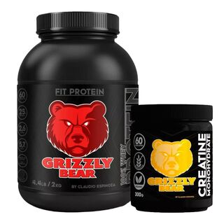 Proteína Grizzly Bears 2 kg  - Chocolate blanco - 60 serv.  Creatina 300gr monohidratada,hi-res
