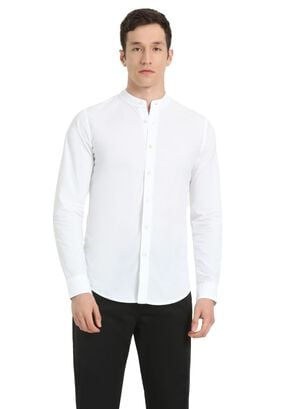 Camisa Hombre Band Collar Slim Fit Blanco A7431-0000,hi-res