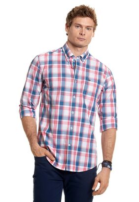 Camisa Checkered Kansas Fj Coral,hi-res