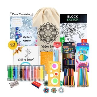 Set de Arte Dibujo kit Para Colorear mandalas 60 Pcs. Kit arte,hi-res