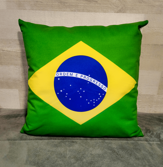 Cojín Felpa 45x45 cm De Bandera de Brasil Extra Suave,hi-res