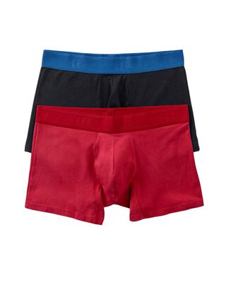 Pack x2 bóxers cortos en algodón elástico 33212X2 Rojo / Negro Elastico Azul,hi-res