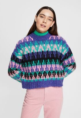 Sweater de punto grueso multicolor Mujer Esprit,hi-res