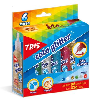 pegamento cola Tris glitter 6 colores 23 grms c/u,hi-res
