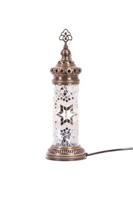 PREVENTA Lámpara turca de mesa cilíndrica S blanca,hi-res