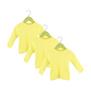 Set de Tres Camisetas Lisas Amarilla,hi-res