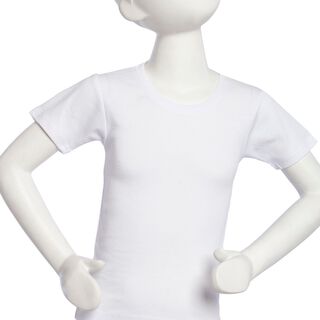Camiseta Niña Manga Corta Algodón Blanco,hi-res