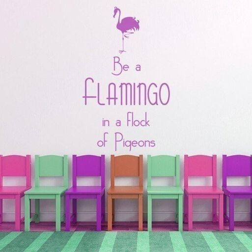 Be A Flamingo Inspirational Quote Wall Sticker Ws-43897,hi-res