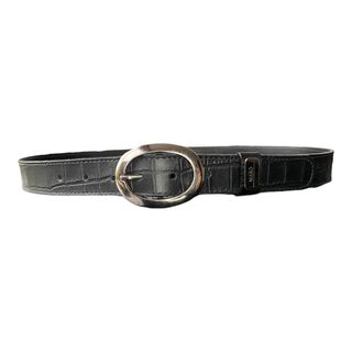 Cinturón de cuero natural - negro diseño croco - medium,hi-res