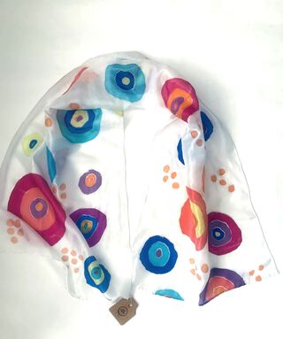 pañuelo seda natural, hecho a mano, diseño exclusivo,hi-res