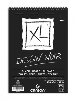 Croquera Dibujo Canson XL Negra 150gr A5,hi-res