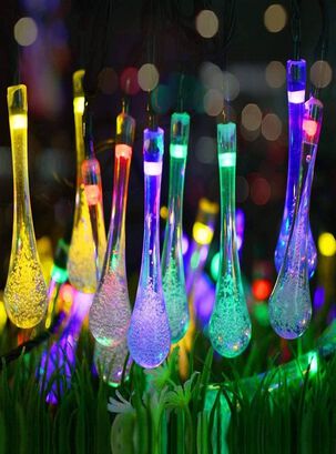 Luces LED solares de gotas de colores para Navidad,hi-res