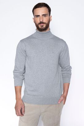 Sweater Smart Casual Turtle Neck Lt Grey,hi-res