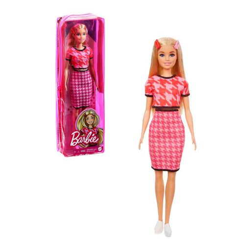 Barbie Fashionistas - Vestido Pata De Gallo Rosa,hi-res