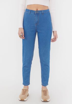 Jeans Mujer High Rise Skinny S/Bolsillos Azul Corona,hi-res