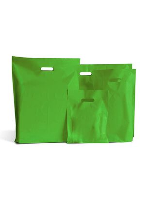 Bolsa Plástica Boutique Troquelada Riñon 30x40 Verde,hi-res