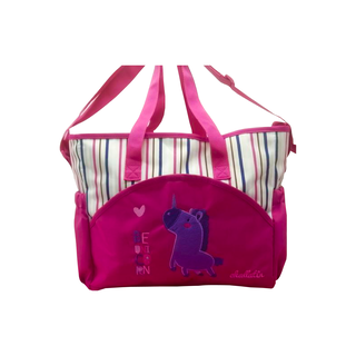 Bolso maternal Diseño Rayas bordado Rosado,hi-res