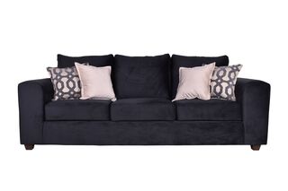 Sofa Kenia 3c Felpa Negro,hi-res