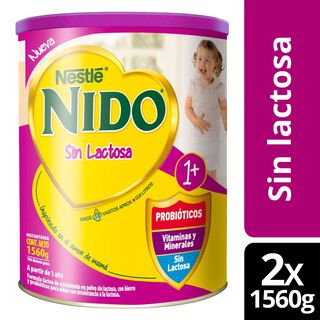 Fórmula Láctea NIDO® 1+ Sin Lactosa 1560g X2 Tarros,hi-res