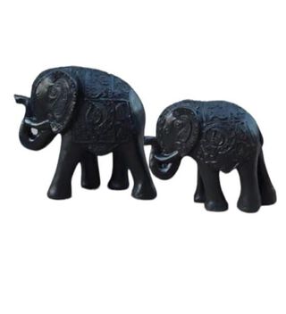 Figuras Duo de Elefantes de la Suerte Black Line,hi-res