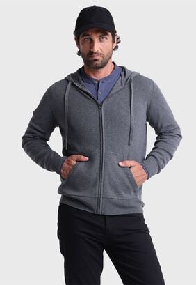 Sweater Full Zipper Capucha Arrow,hi-res