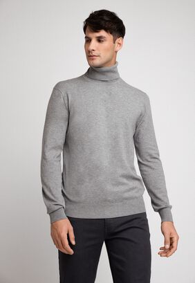 Sweater Tech Gris Cuello Alto,hi-res